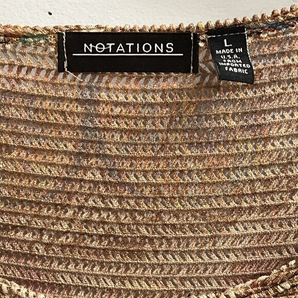 Vintage Notations Top Women L Mesh Semi Sheer Stretchy Knit Sequin 90s Y2K - Picture 3 of 7